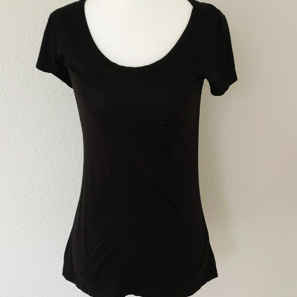 Solid black scoop neck shirt